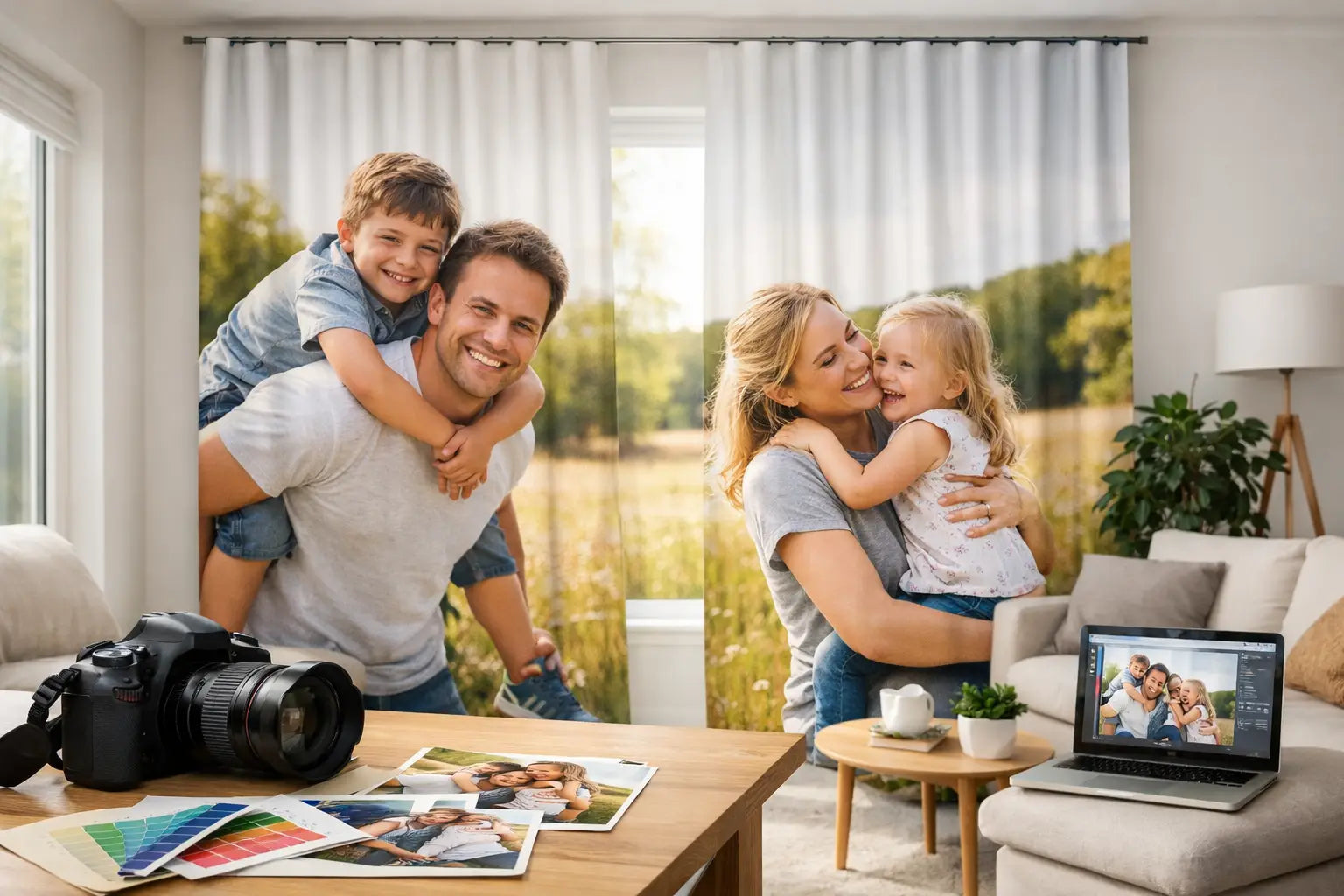 Gardinen mit Familienfoto drucken - so gelingt es