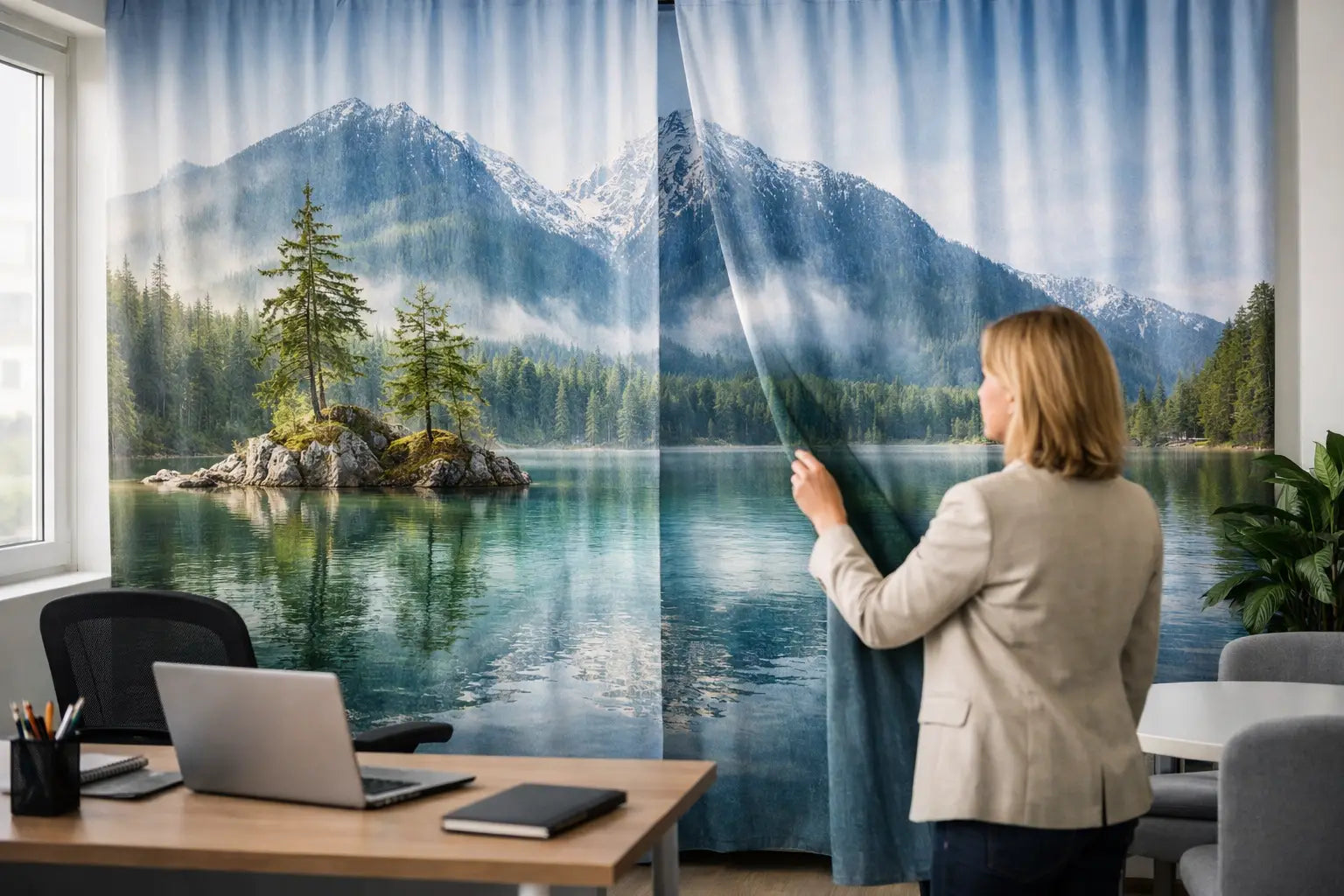 Fotovorhang fürs Büro richtig einsetzen