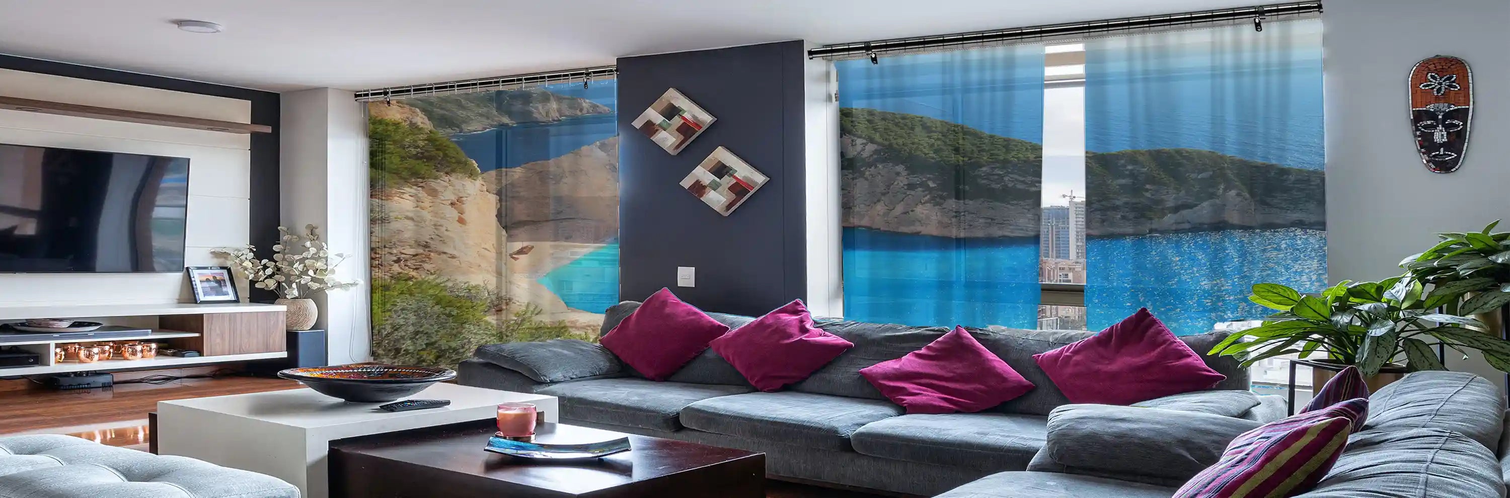 Fotovorhang und Foto Gardine bedruckt