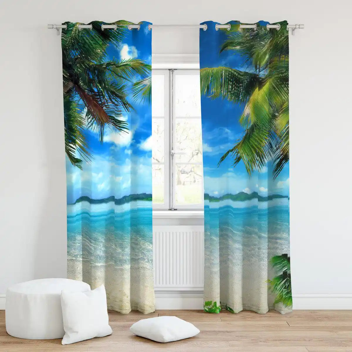 Fotodruck Vorhang bedruckt mit Südsee Motiv