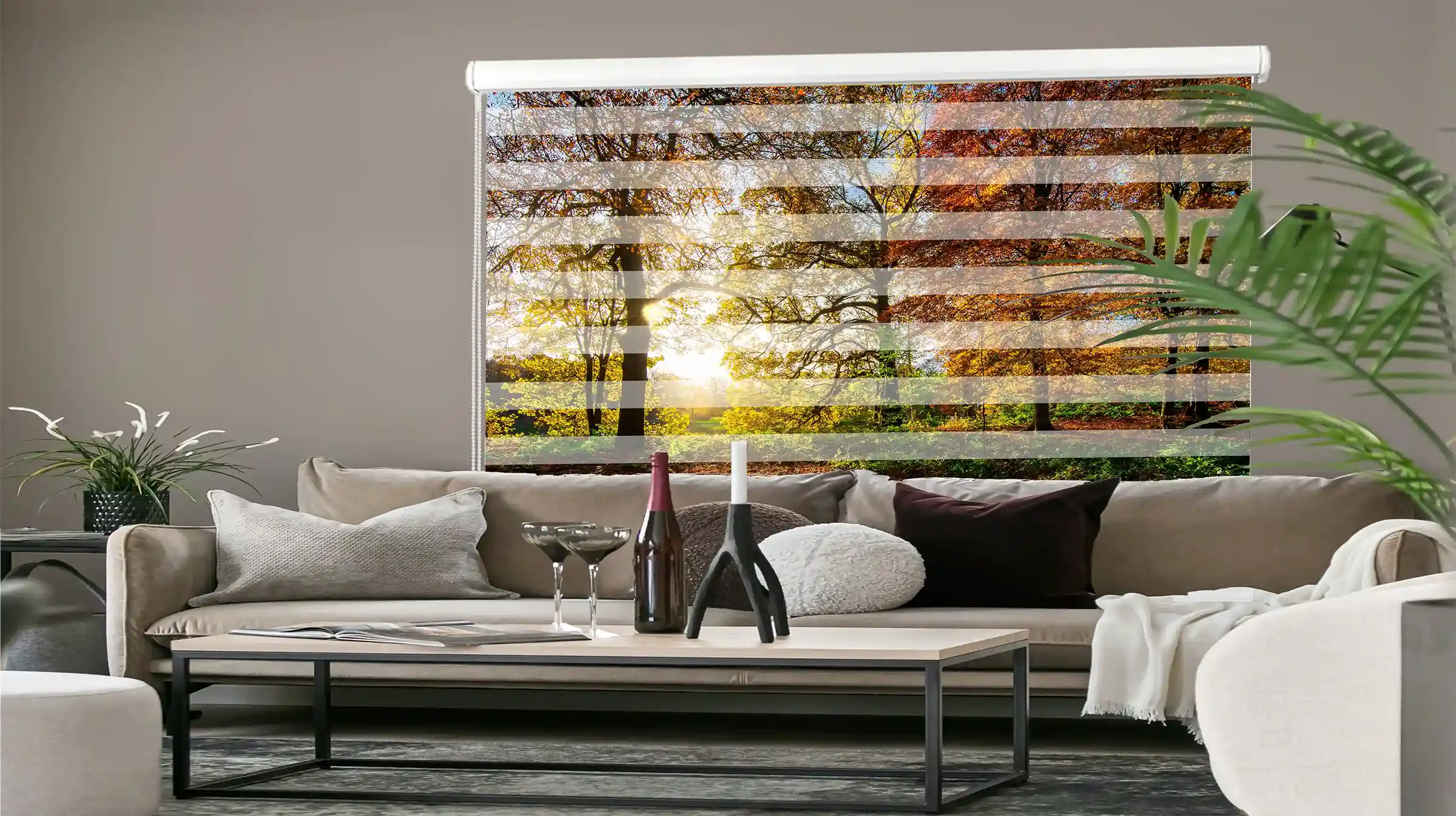 Foto Doppelrollo bedruckt, Streifenrollo mit Fotodruck