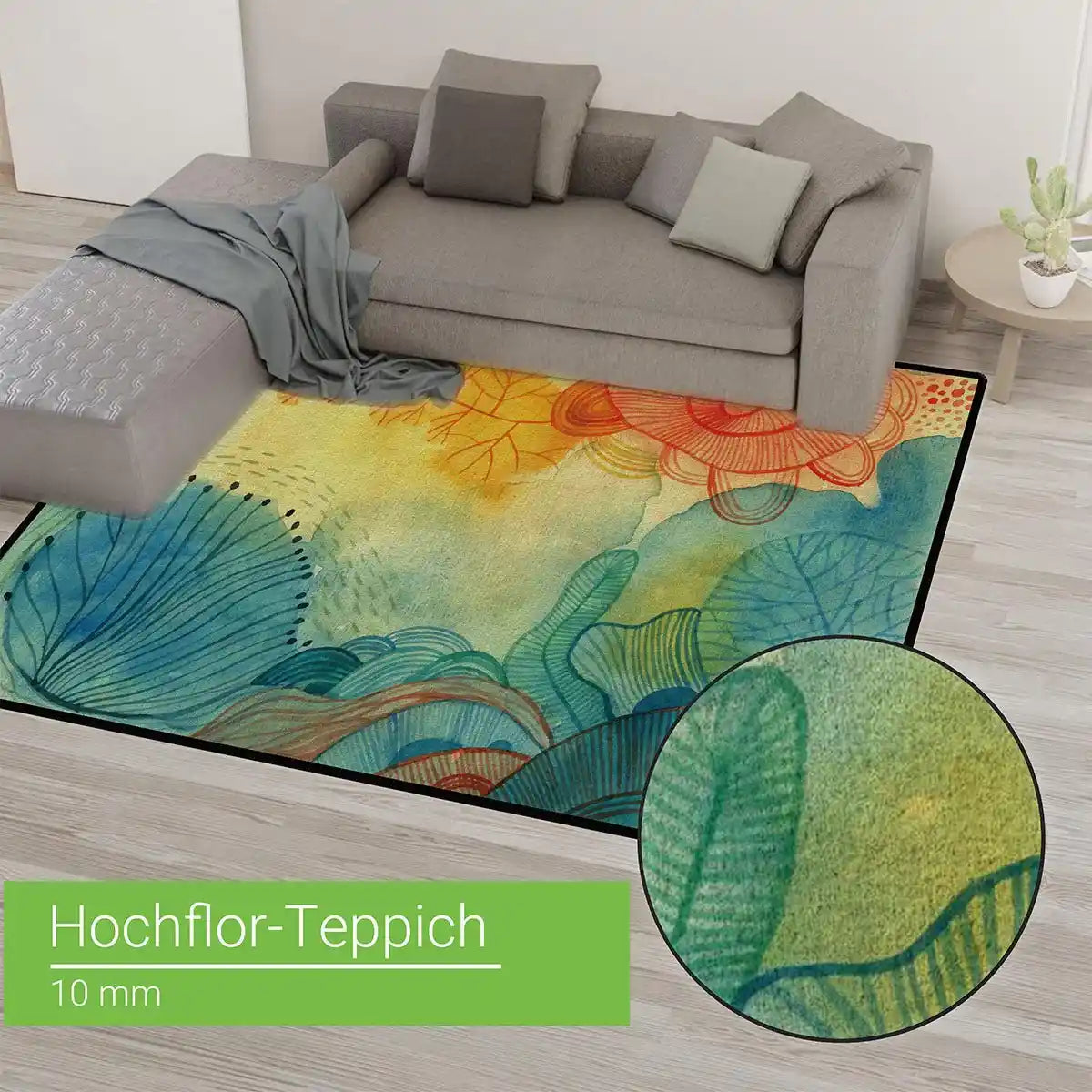 Foto Teppich bedruckt hoher Flor