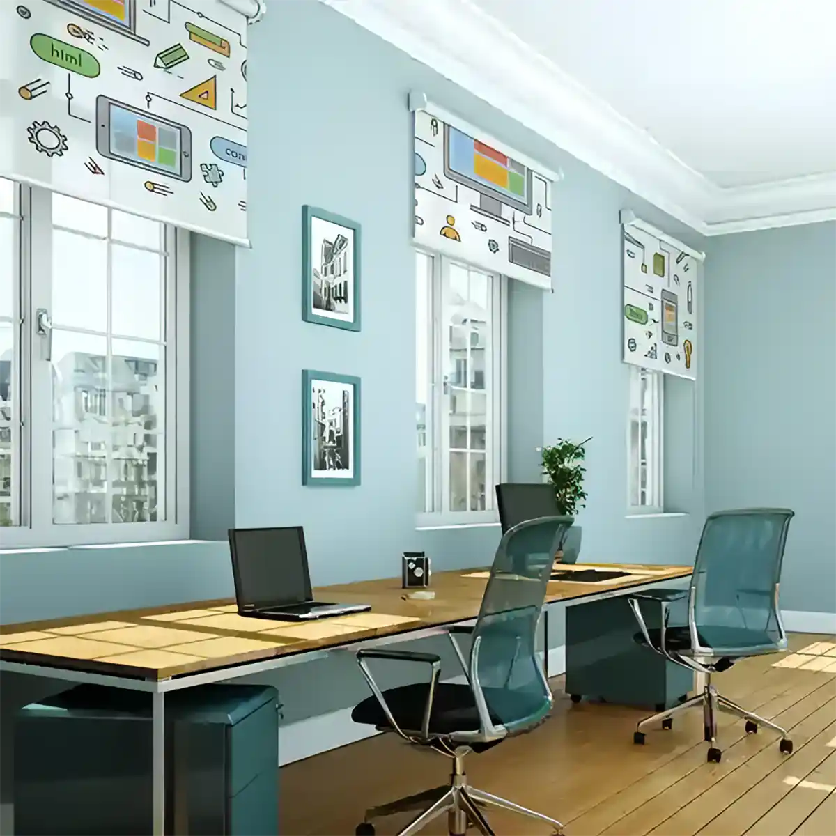 Fotorollo bedruckt im Büro