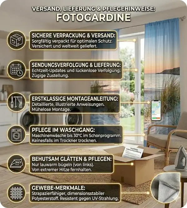 Fotogardine Pflegeanleitung