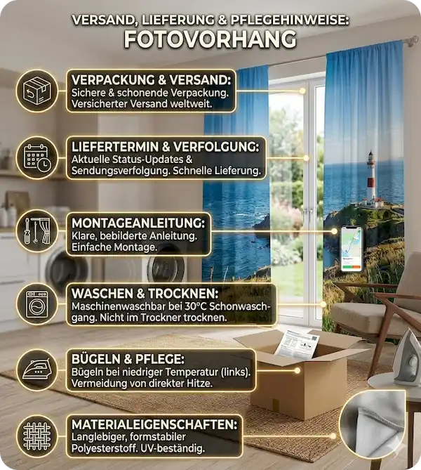 Fotovorhang Pflegeanleitung