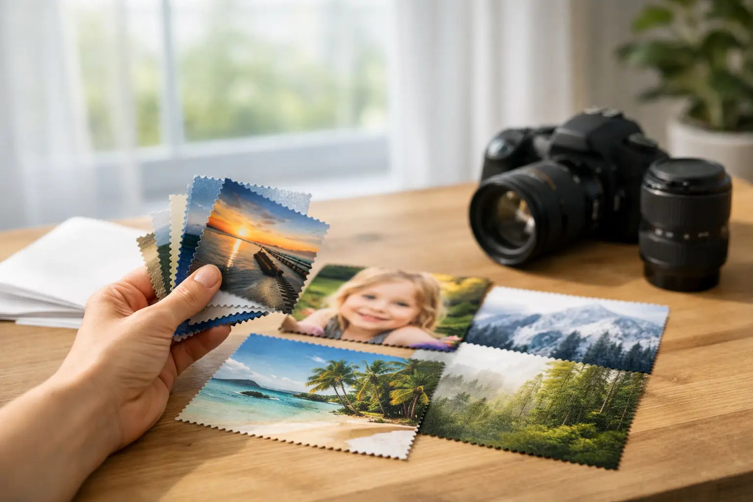 Stoffmuster Fotovorhang kostenlos bestellen