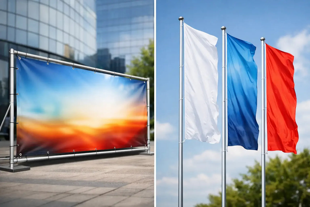 Banner oder Fahne drucken: Was passt besser?