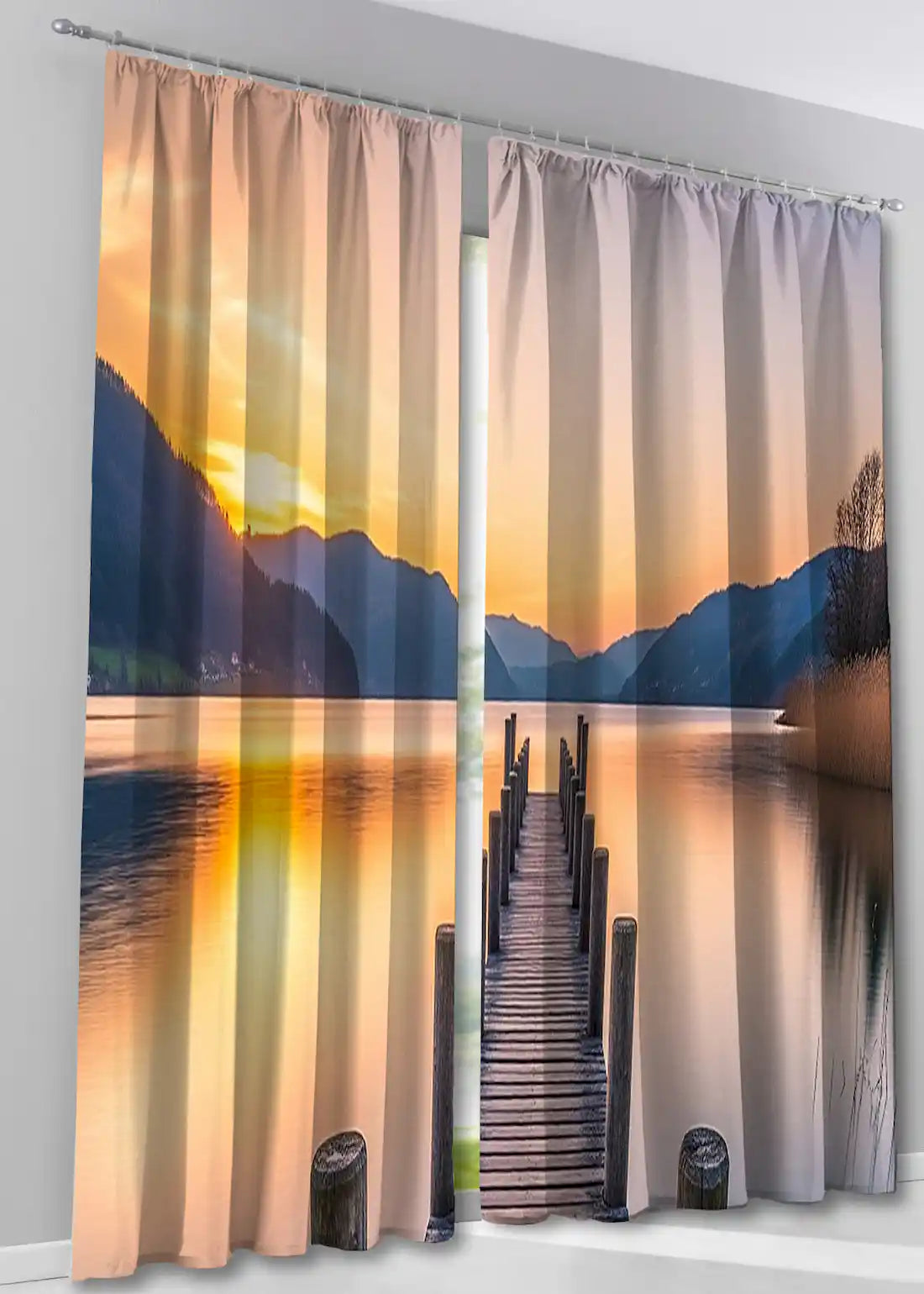 Fotovorhang Steg an See