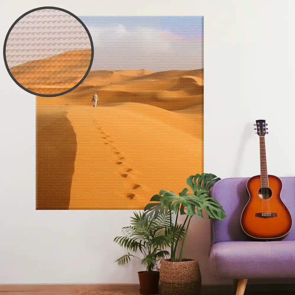Foto Akustik Stoff bedruckt mit Schall Absorption Beispiel Gitarre