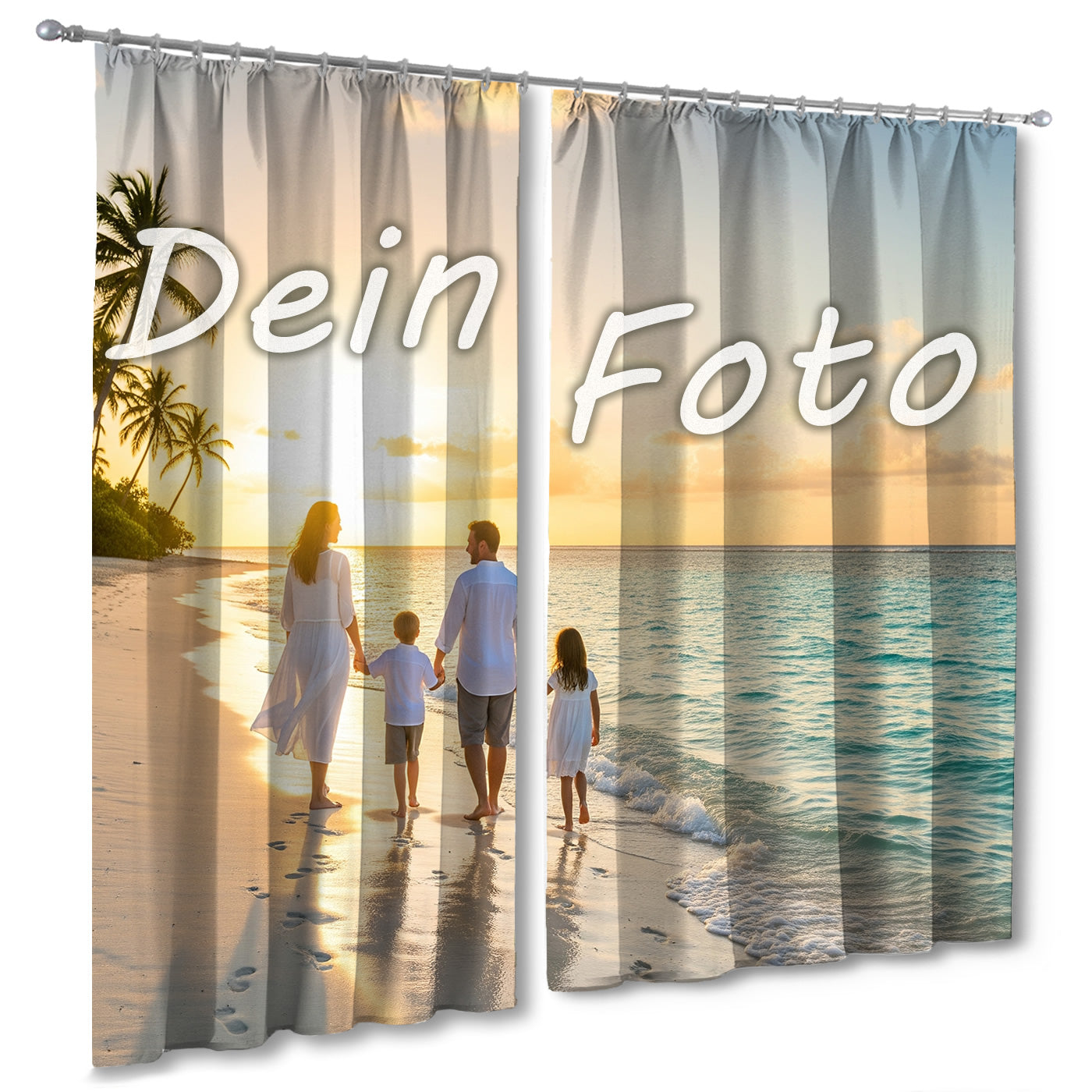 Bedruckter Fotovorhang bzw. Fotogardine mit Motiv von Ihnen