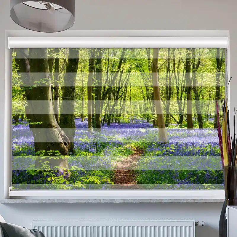 Foto Doppelrollo mit Kassette "Wald Glockenblumen"