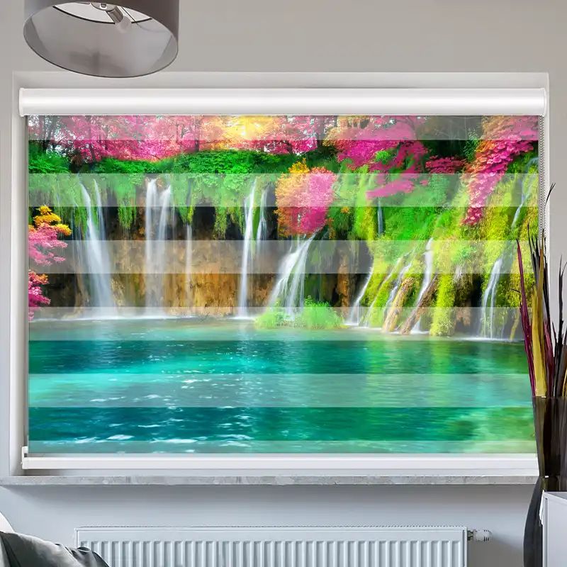 Foto Doppelrollo mit Kassette "Wasserfall Kroatien"