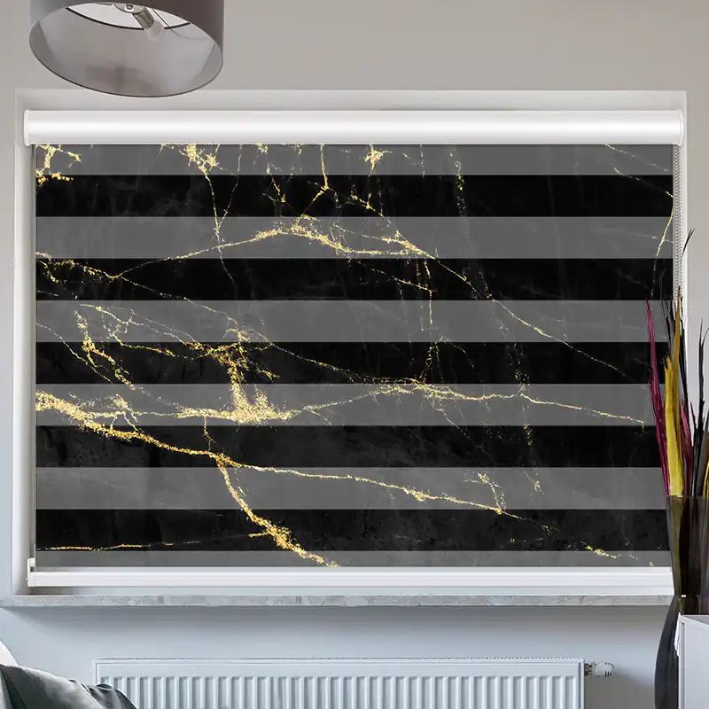 Foto Doppelrollo mit Kassette "Schwarz Goldener Hintergrund"