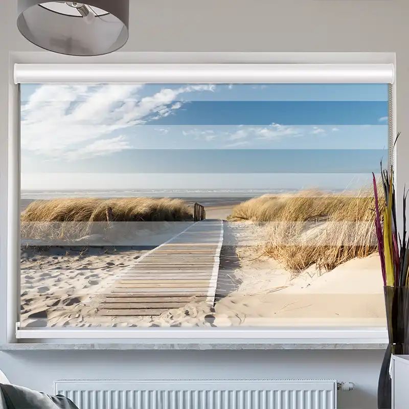 Foto Doppelrollo mit Kassette "Nordsee Strand Langeoog"