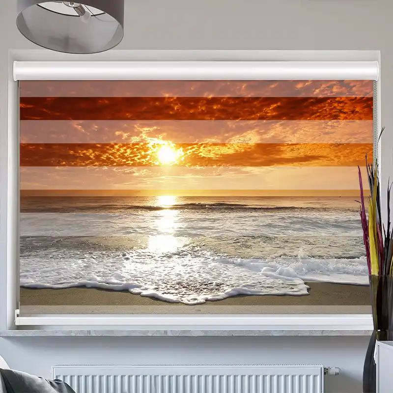 Foto Doppelrollo mit Kassette "Meer Sonnenuntergang"