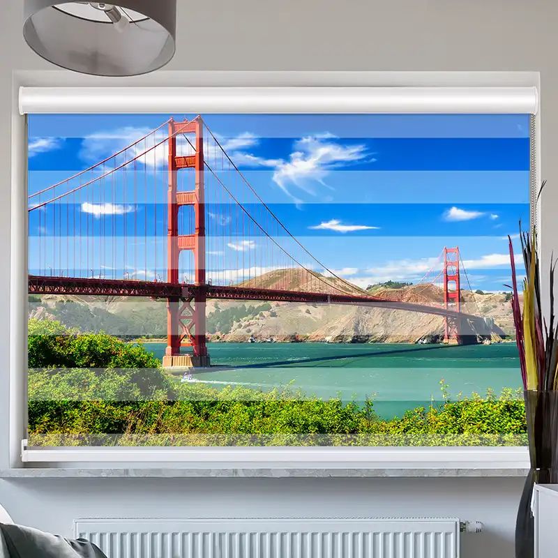 Foto Doppelrollo mit Kassette "Golden Gate Bridge"