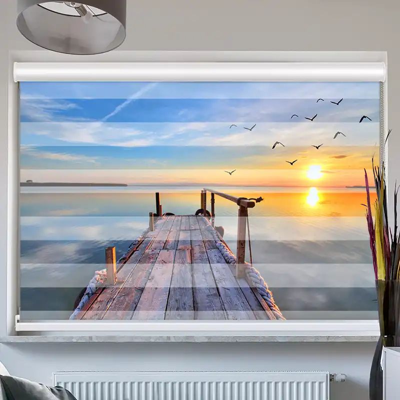Foto Doppelrollo mit Kassette "See Mit Steg"