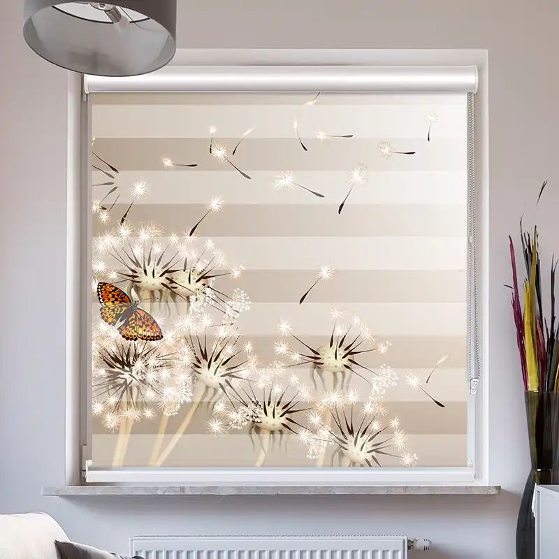 Foto Doppelrollo mit Kassette "Pusteblume Schmetterling"