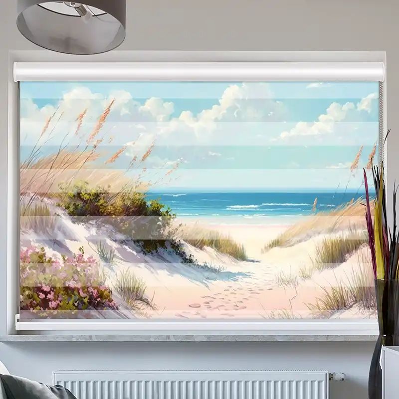 Foto Doppelrollo mit Kassette "Düne Meer Aquarell"