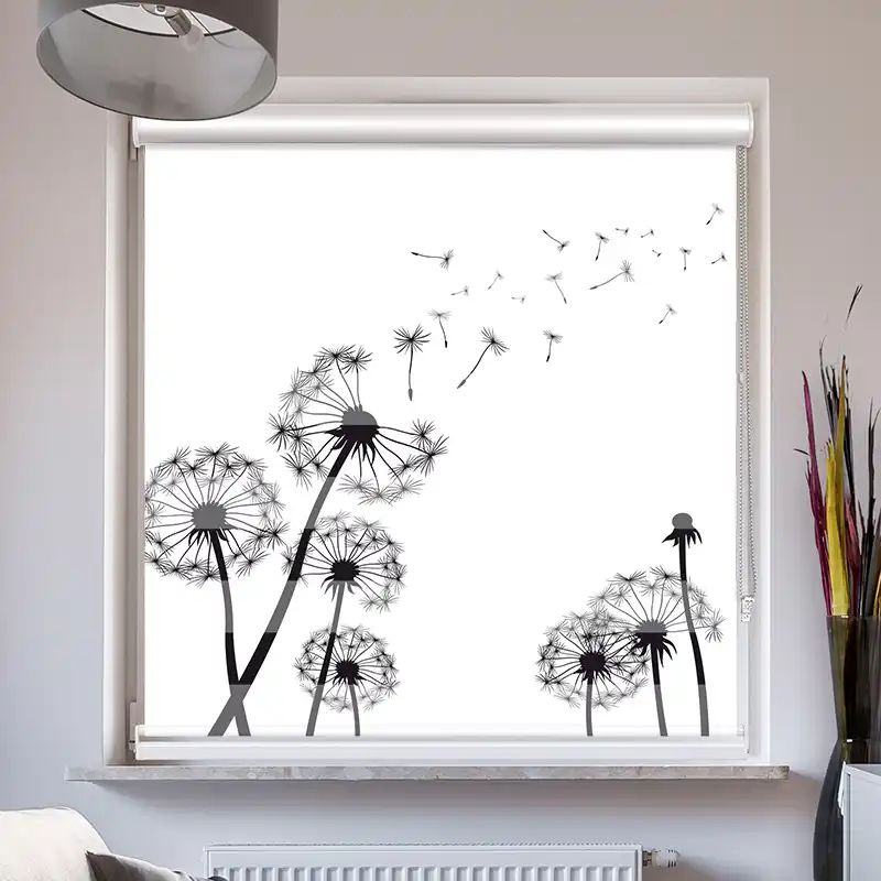 Foto Doppelrollo mit Kassette "Pusteblumen Grafik"
