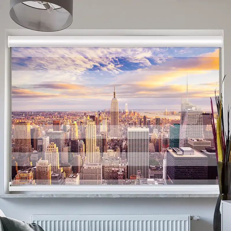 Foto Doppelrollo mit Kassette "Sunset New York City Skyline"