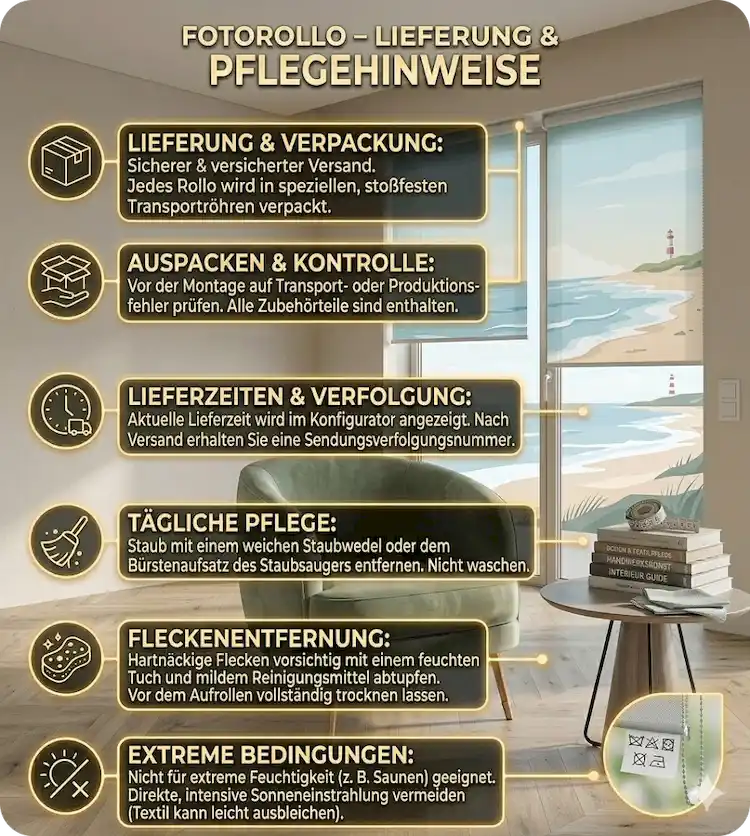 Fotorollo Pflegehinweise