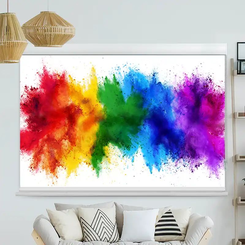 Foto Rollo mit Kassette "Regenbogen Farbexplosion"