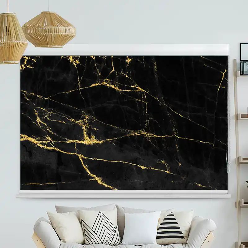 Foto Rollo mit Kassette "Schwarz Goldener Hintergrund"