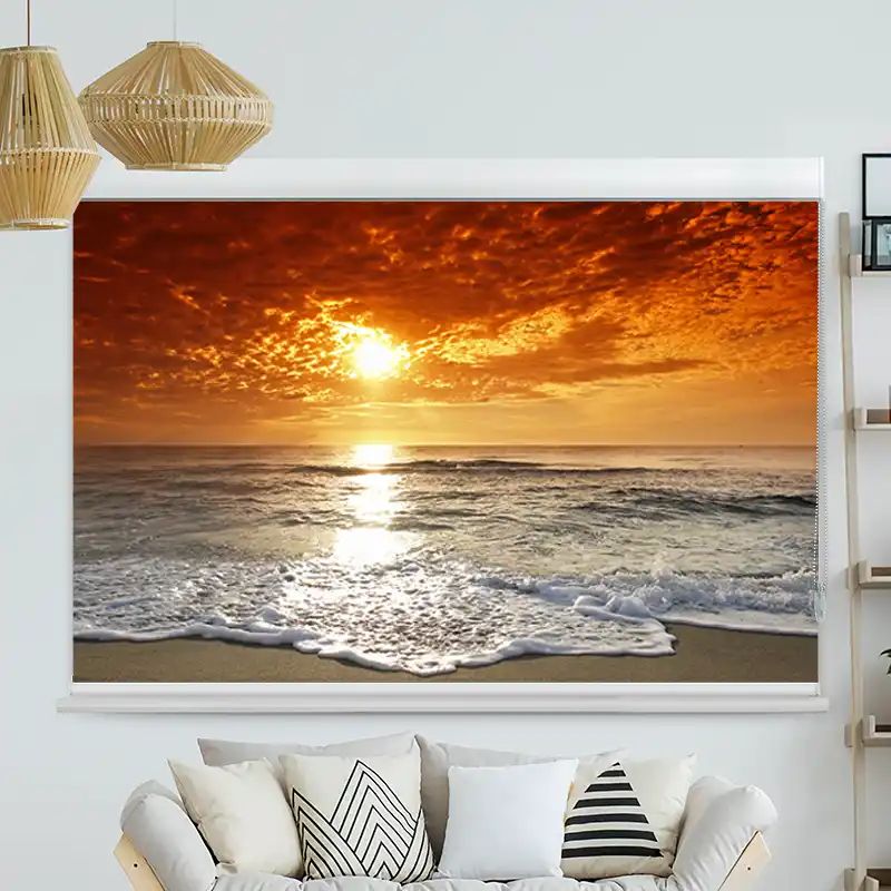 Foto Rollo mit Kassette "Meer Sonnenuntergang"
