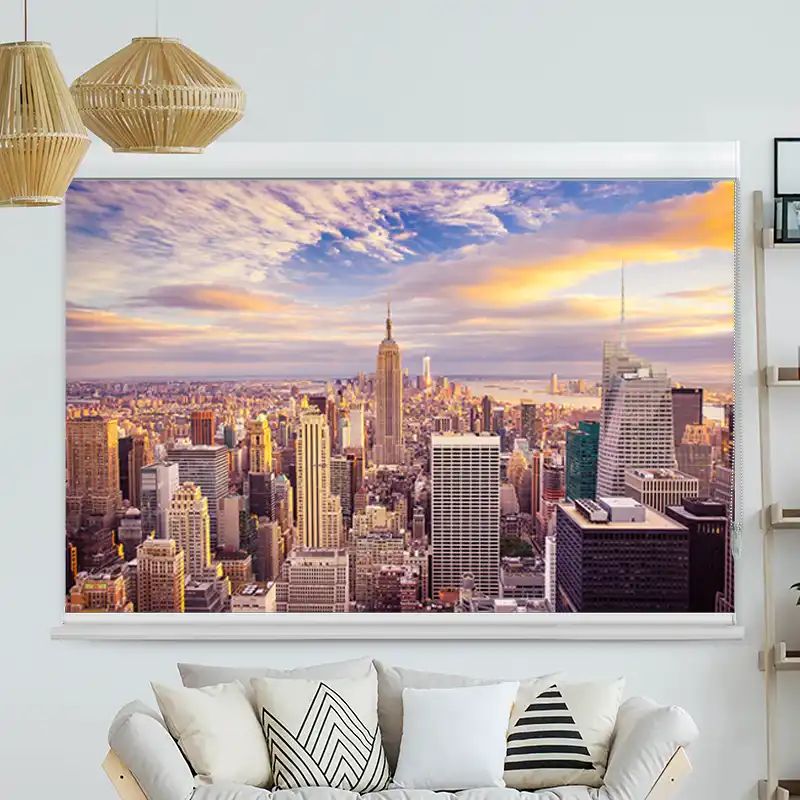 Foto Rollo mit Kassette "Sunset New York City Skyline"