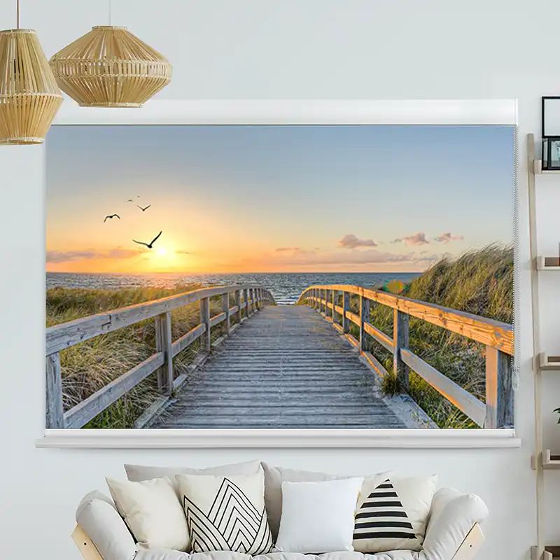 Foto Rollo mit Kassette "Meer Brücke Romantisch"