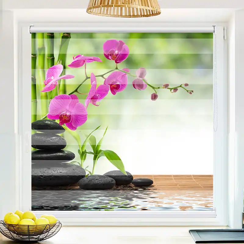 55193121 Schwarze Steine Orchidee