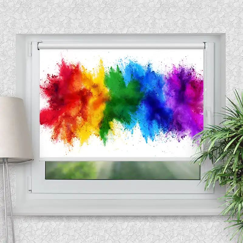 Klemmrollo "Regenbogen Farbexplosion"