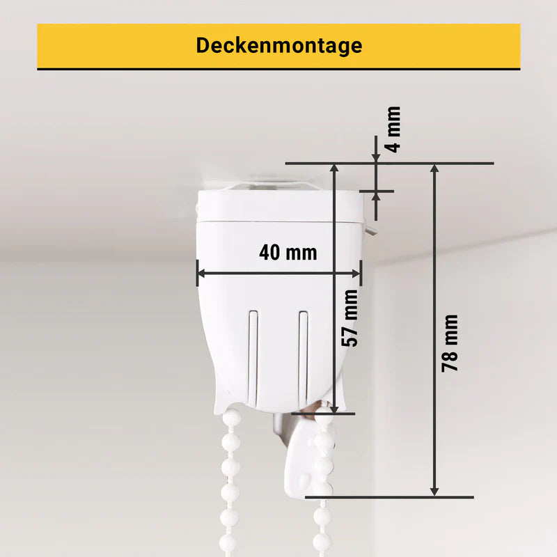 Foto Klemmrollo bedruckt mit Deckenträger Montage
