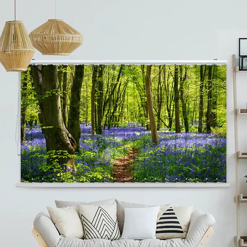 Foto Lamellenvorhang "Wald Glockenblumen"