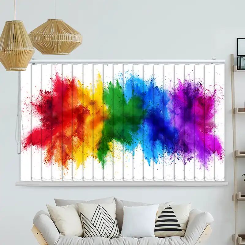 Foto Lamellenvorhang "Regenbogen Farbexplosion"
