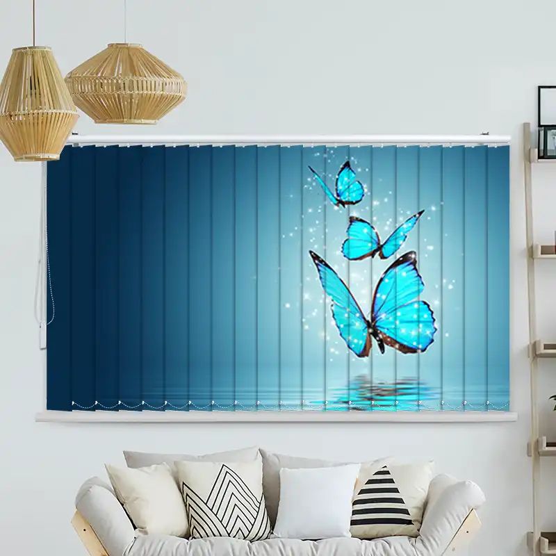 Foto Lamellenvorhang "Blaue Schmetterlinge"