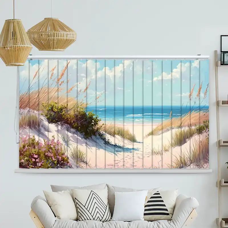 Foto Lamellenvorhang "Düne Meer Aquarell"