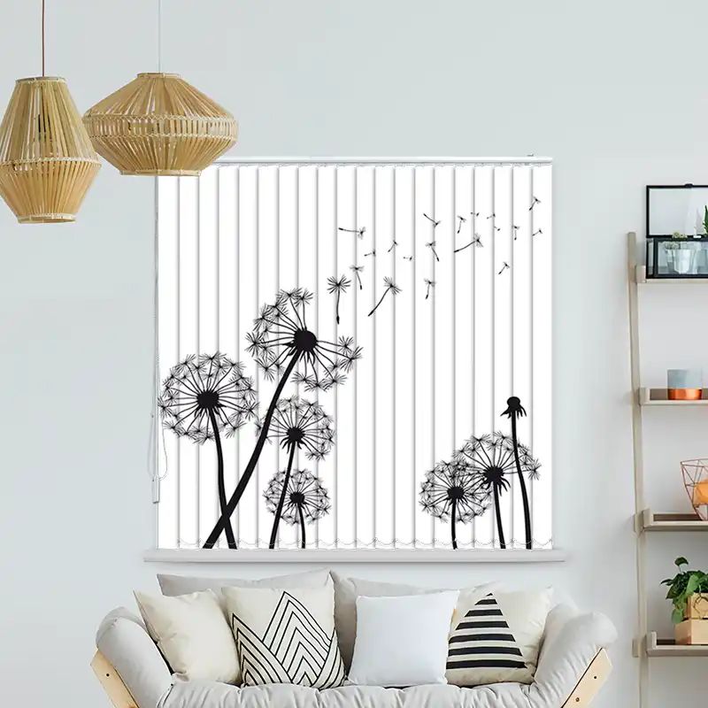 Foto Lamellenvorhang "Pusteblumen Grafik"