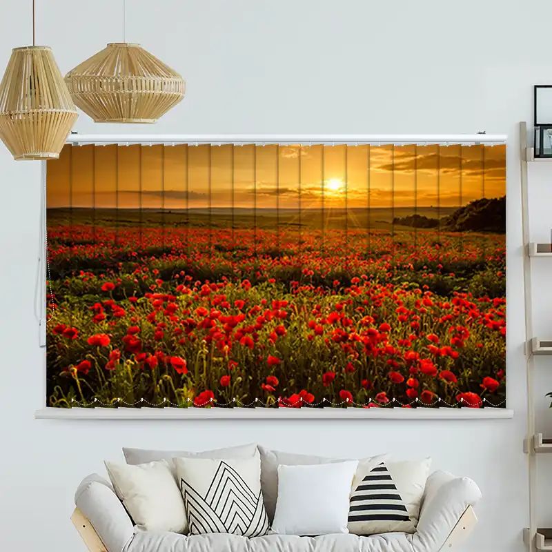 Foto Lamellenvorhang "Mohnblumen Feld"