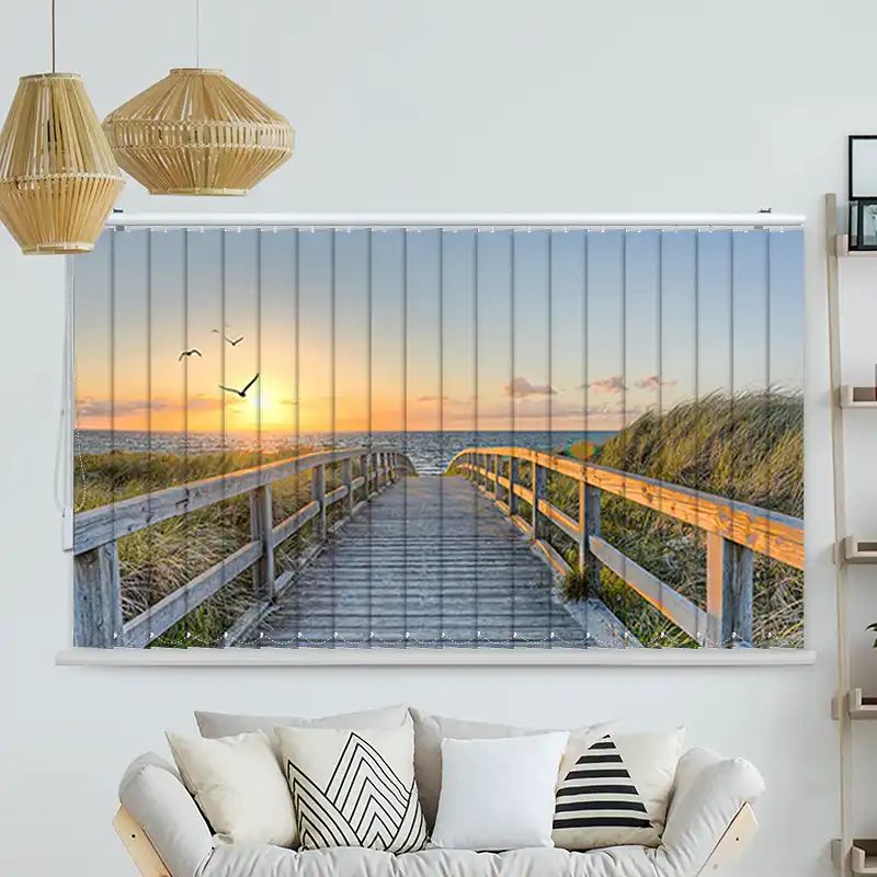 Foto Lamellenvorhang "Meer Brücke Romantisch"