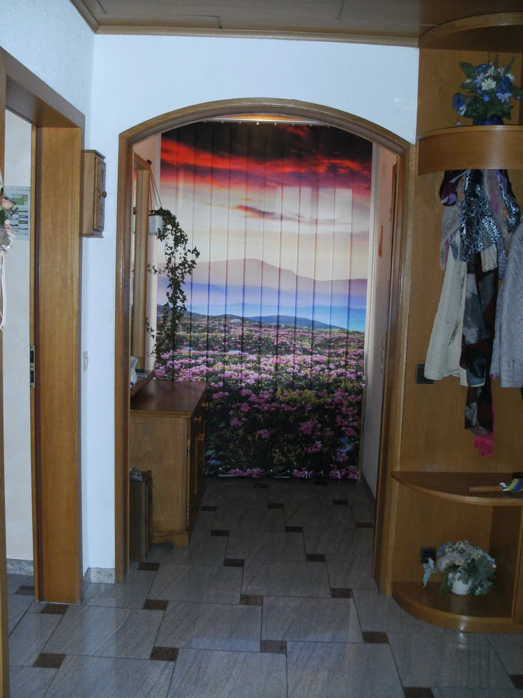 Lamellenvorhang mit Landschaft bedruckt