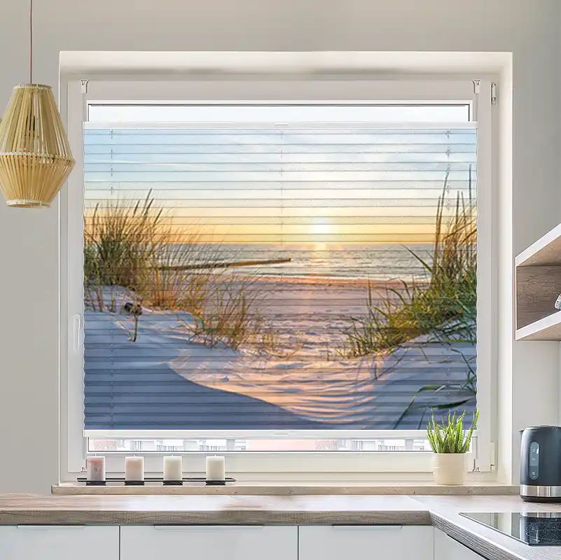 Foto Plissee "Ostsee Düne Sonnenuntergang"