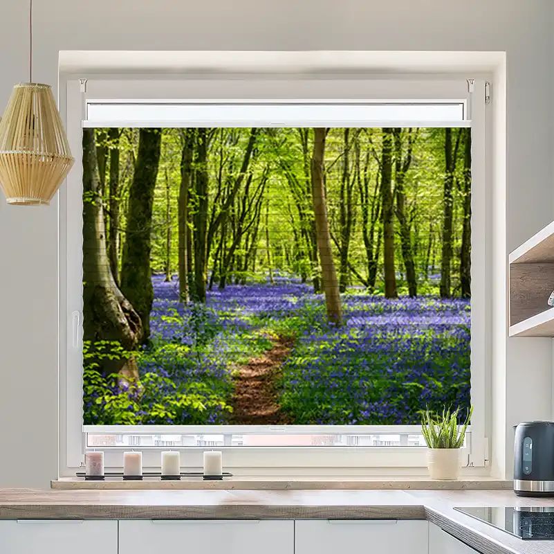 Foto Plissee "Wald Glockenblumen"