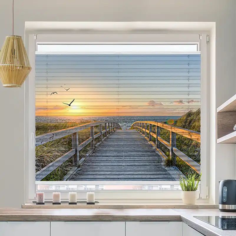 Foto Plissee "Meer Brücke Romantisch"