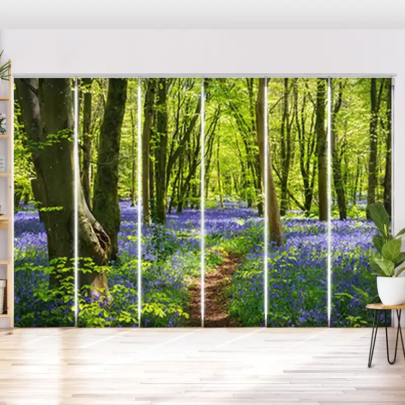 Schiebegardine "Wald Glockenblumen"