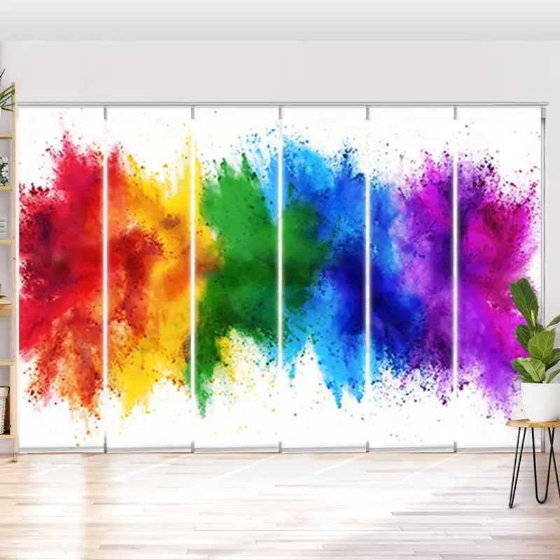 Schiebegardine "Regenbogen Farbexplosion"