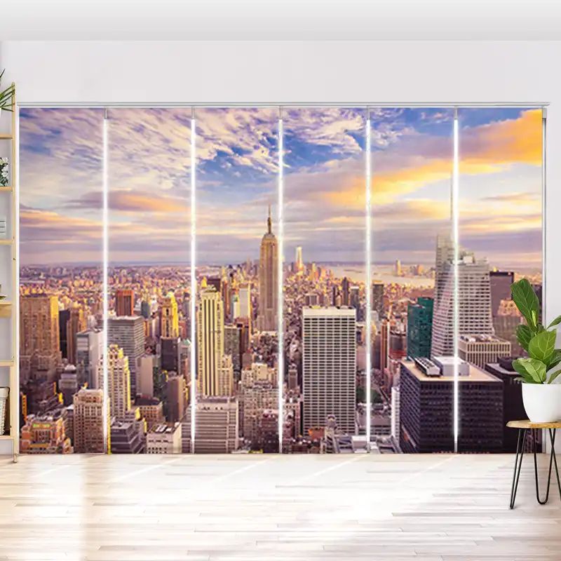 Schiebegardine "Sunset New York City Skyline"