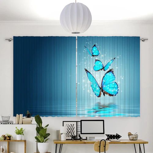 Fotovorhang "Blaue Schmetterlinge"