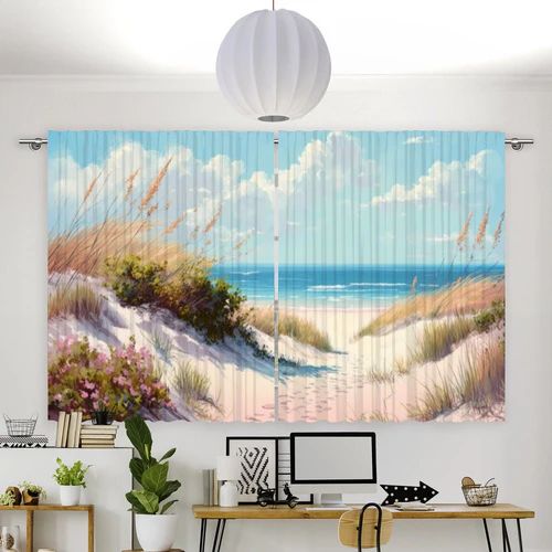 Fotovorhang "Duene Meer Aquarell"